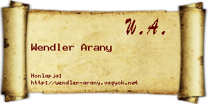 Wendler Arany névjegykártya